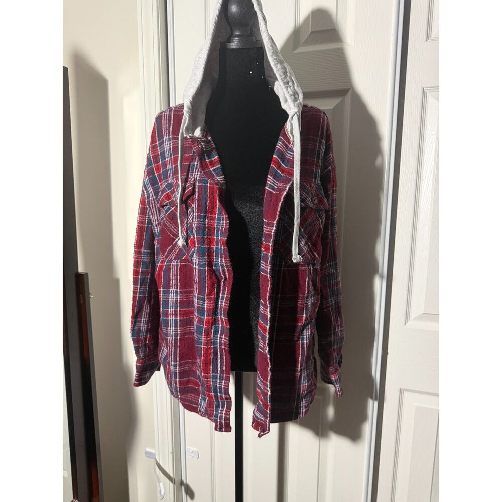 #239 - Women's XL Natural Reflections Red and Blue Plaid Jacket